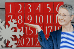 Susanne vor Adventskalender Ziffern