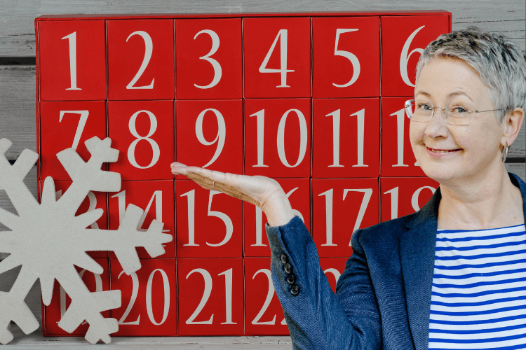 Susanne vor Adventskalender Ziffern