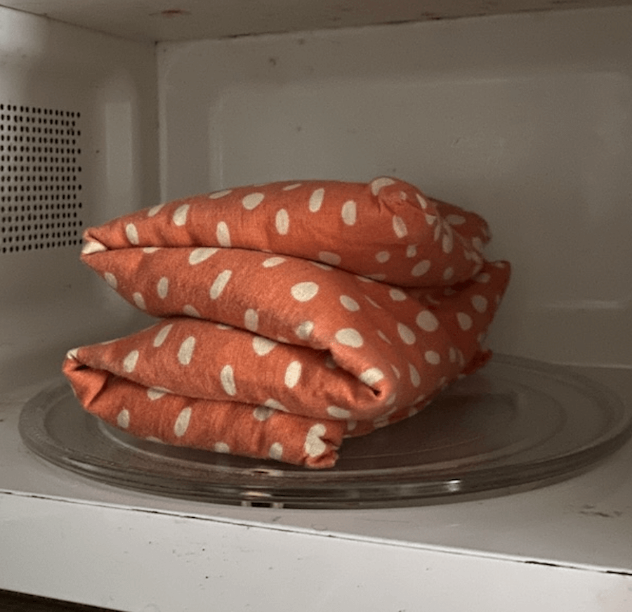 Heizkissen in der Microwelle