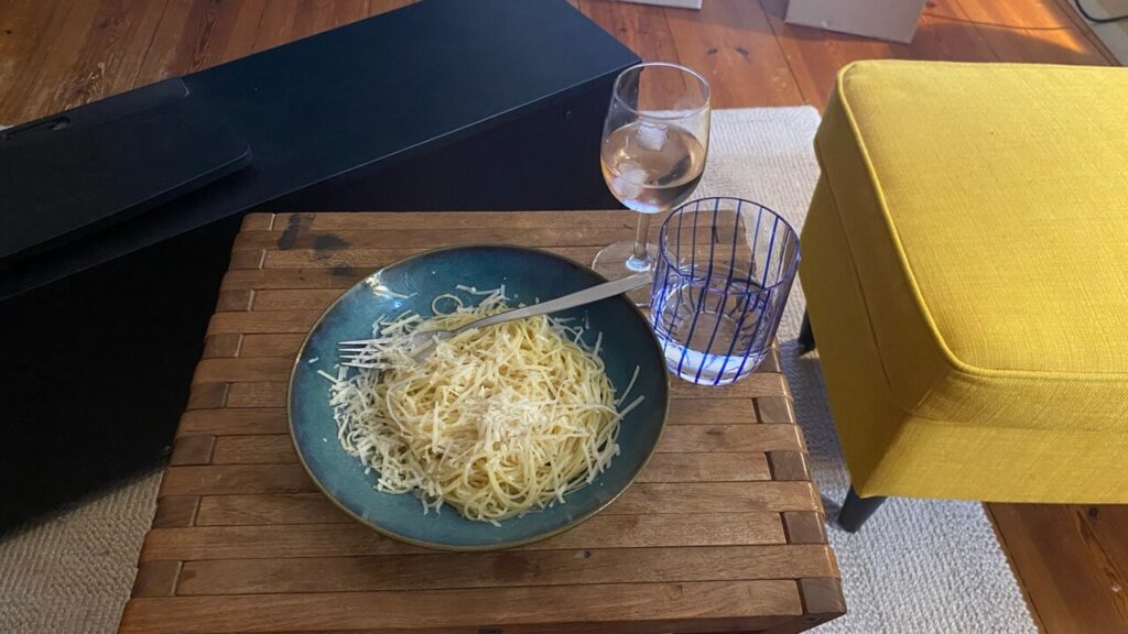 Teller mit Spagetti